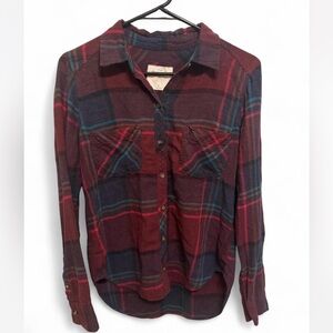 Abercrombie & Fitch Y2K Burgundy Plaid Shirt